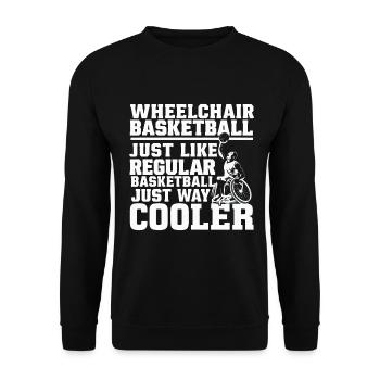 Cadeau de basketball en fauteuil roulant - Sweat-shirt Unisexe - noir - Devant - Alina (178cm) & Michal (187cm)