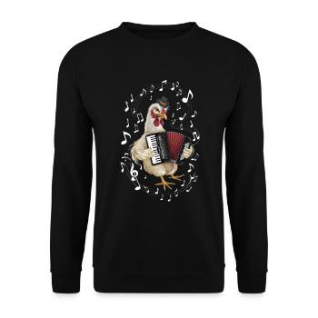 Akkordeon Akkordeonspieler Geschenk - Unisex Pullover - Schwarz - Vorne - Alina (178cm) & Michal (187cm)