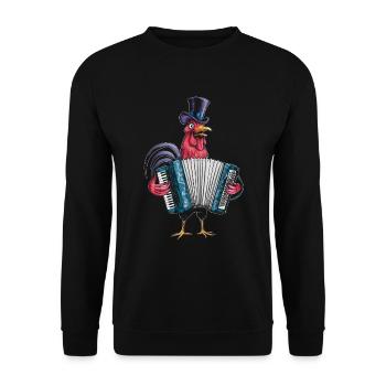 Akkordeon Akkordeonspieler Geschenk - Unisex Pullover - Schwarz - Vorne - Alina (178cm) & Michal (187cm)