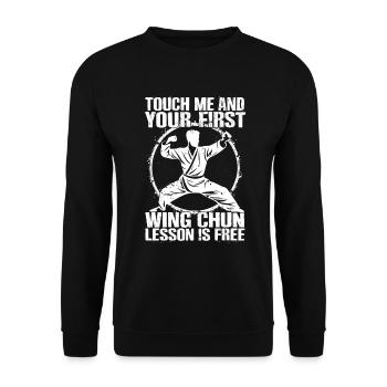Wing Chun Kampfsport Geschenk - Unisex Pullover - Schwarz - Vorne - Alina (178cm) & Michal (187cm)