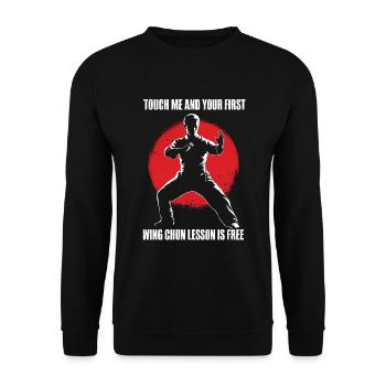 Wing Chun Kampfsport Geschenk - Unisex Pullover - Schwarz - Vorne - Alina (178cm) & Michal (187cm)