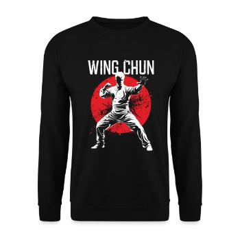 Wing Chun Kampfsport Geschenk - Unisex Pullover - Schwarz - Vorne - Alina (178cm) & Michal (187cm)