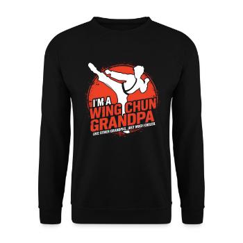 Wing Chun Kampfsport Geschenk - Unisex Pullover - Schwarz - Vorne - Alina (178cm) & Michal (187cm)