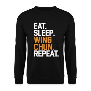 Wing Chun Kampfsport Geschenk - Unisex Pullover - Schwarz - Vorne - Alina (178cm) & Michal (187cm)