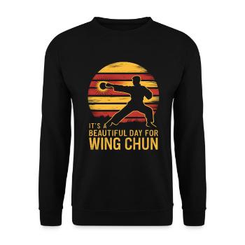 Wing Chun Kampfsport Geschenk - Unisex Pullover - Schwarz - Vorne - Alina (178cm) & Michal (187cm)