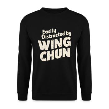 Wing Chun Kampfsport Geschenk - Unisex Pullover - Schwarz - Vorne - Alina (178cm) & Michal (187cm)