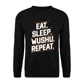 Wushu Spieler Geschenk - Unisex Pullover - Schwarz - Vorne - Alina (178cm) & Michal (187cm)