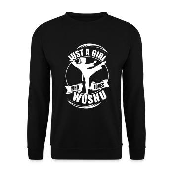 Wushu Spieler Geschenk - Unisex Pullover - Schwarz - Vorne - Alina (178cm) & Michal (187cm)