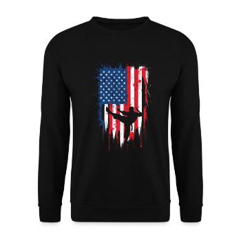 Wushu Spieler Geschenk - Unisex Pullover - Schwarz - Vorne - Alina (178cm) & Michal (187cm)