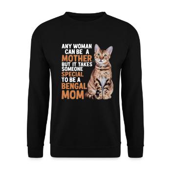 Katze Bengal Geschenk - Unisex Pullover - Schwarz - Vorne - Alina (178cm) & Michal (187cm)