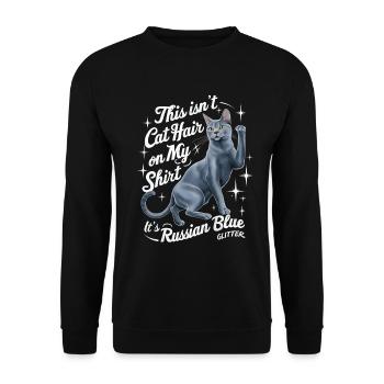 Katze Russisch Blau Geschenk - Unisex Pullover - Schwarz - Vorne - Alina (178cm) & Michal (187cm)