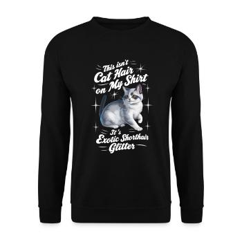 Katze Exotisch Kurzhaar Geschenk - Unisex Pullover - Schwarz - Vorne - Alina (178cm) & Michal (187cm)