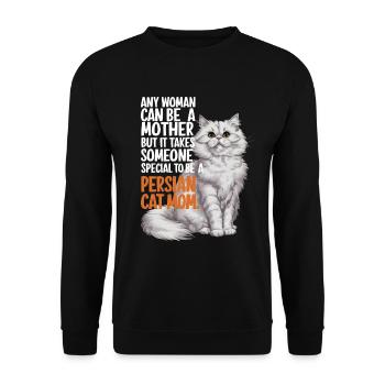Katze Perser Geschenk - Unisex Pullover - Schwarz - Vorne - Alina (178cm) & Michal (187cm)