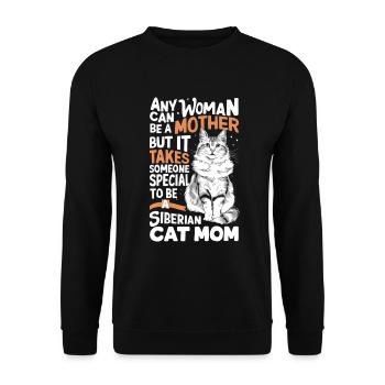 Katze Sibirische Geschenk - Unisex Pullover - Schwarz - Vorne - Alina (178cm) & Michal (187cm)