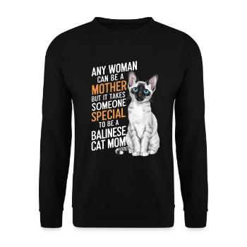 Katze Balinesische Geschenk - Unisex Pullover - Schwarz - Vorne - Alina (178cm) & Michal (187cm)