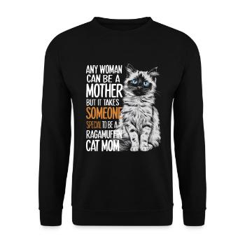 Katze Ragamuffin Geschenk - Unisex Pullover - Schwarz - Vorne - Alina (178cm) & Michal (187cm)