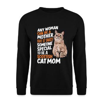 Katze Scottish Fold Geschenk - Unisex Pullover - Schwarz - Vorne - Alina (178cm) & Michal (187cm)
