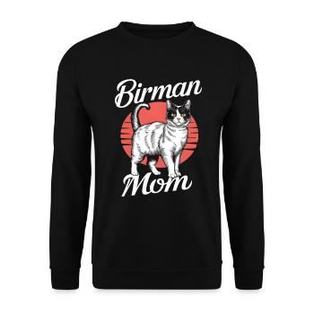 Katze Birma Geschenk - Unisex Pullover - Schwarz - Vorne - Alina (178cm) & Michal (187cm)