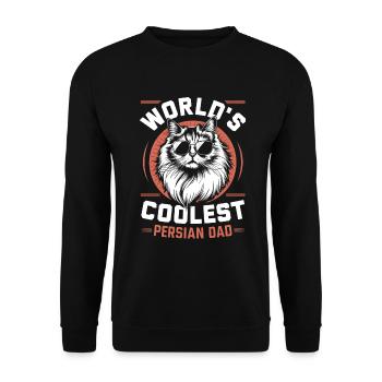 Katze Perser Geschenk - Unisex Pullover - Schwarz - Vorne - Alina (178cm) & Michal (187cm)