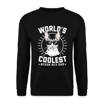 Katze Devon Rex Geschenk - Unisex Pullover - Schwarz - Vorne - Alina (178cm) & Michal (187cm)