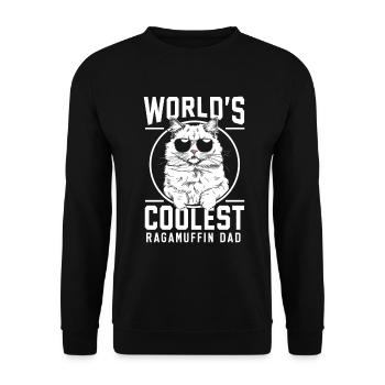 Katze Ragamuffin Geschenk - Unisex Pullover - Schwarz - Vorne - Alina (178cm) & Michal (187cm)