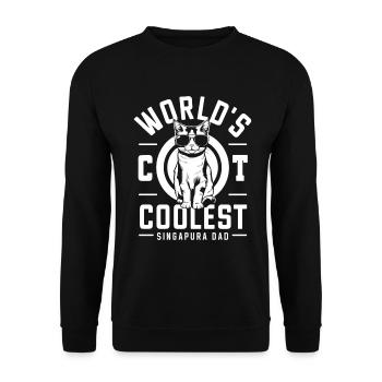 Katze Singapura Geschenk - Unisex Pullover - Schwarz - Vorne - Alina (178cm) & Michal (187cm)