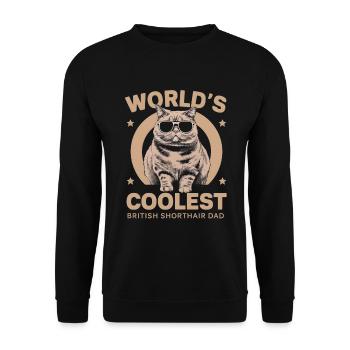 Katze Britisch Kurzhaar Geschenk - Unisex Pullover - Schwarz - Vorne - Alina (178cm) & Michal (187cm)