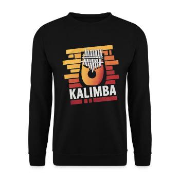 Idiophon Kalimba Geschenk - Unisex Pullover - Schwarz - Vorne - Alina (178cm) & Michal (187cm)