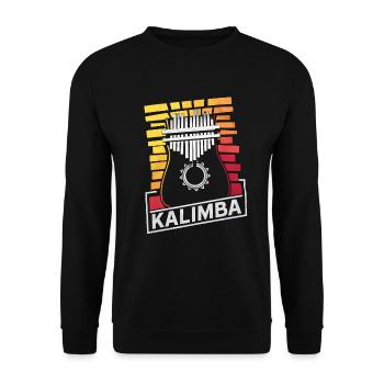 Idiophon Kalimba Geschenk - Unisex Pullover - Schwarz - Vorne - Alina (178cm) & Michal (187cm)