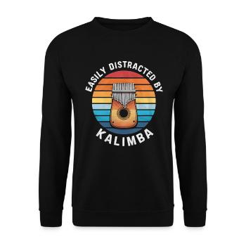Idiophon Kalimba Geschenk - Unisex Pullover - Schwarz - Vorne - Alina (178cm) & Michal (187cm)