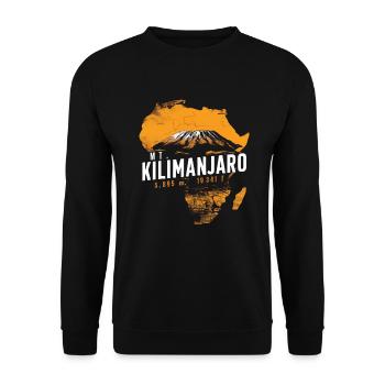 Kilimandscharo Geschenk - Unisex Pullover - Schwarz - Vorne - Alina (178cm) & Michal (187cm)