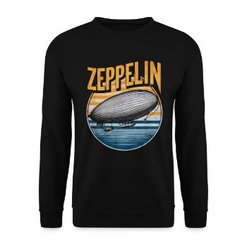 Luftschiff Zeppelin Geschenk - Unisex Pullover - Schwarz - Vorne - Alina (178cm) & Michal (187cm)
