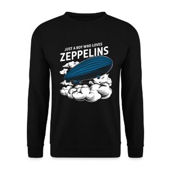 Luftschiff Zeppelin Geschenk - Unisex Pullover - Schwarz - Vorne - Alina (178cm) & Michal (187cm)
