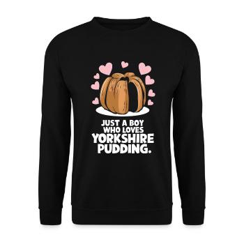 Yorkshire Pudding Geschenk - Unisex Pullover - Schwarz - Vorne - Alina (178cm) & Michal (187cm)