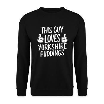 Yorkshire Pudding Geschenk - Unisex Pullover - Schwarz - Vorne - Alina (178cm) & Michal (187cm)