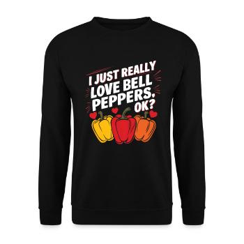 Paprika Geschenk - Unisex Pullover - Schwarz - Vorne - Alina (178cm) & Michal (187cm)