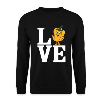 Paprika Geschenk - Unisex Pullover - Schwarz - Vorne - Alina (178cm) & Michal (187cm)