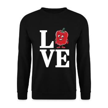 Paprika Geschenk - Unisex Pullover - Schwarz - Vorne - Alina (178cm) & Michal (187cm)