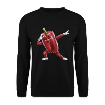 Paprika Geschenk - Unisex Pullover - Schwarz - Vorne - Alina (178cm) & Michal (187cm)