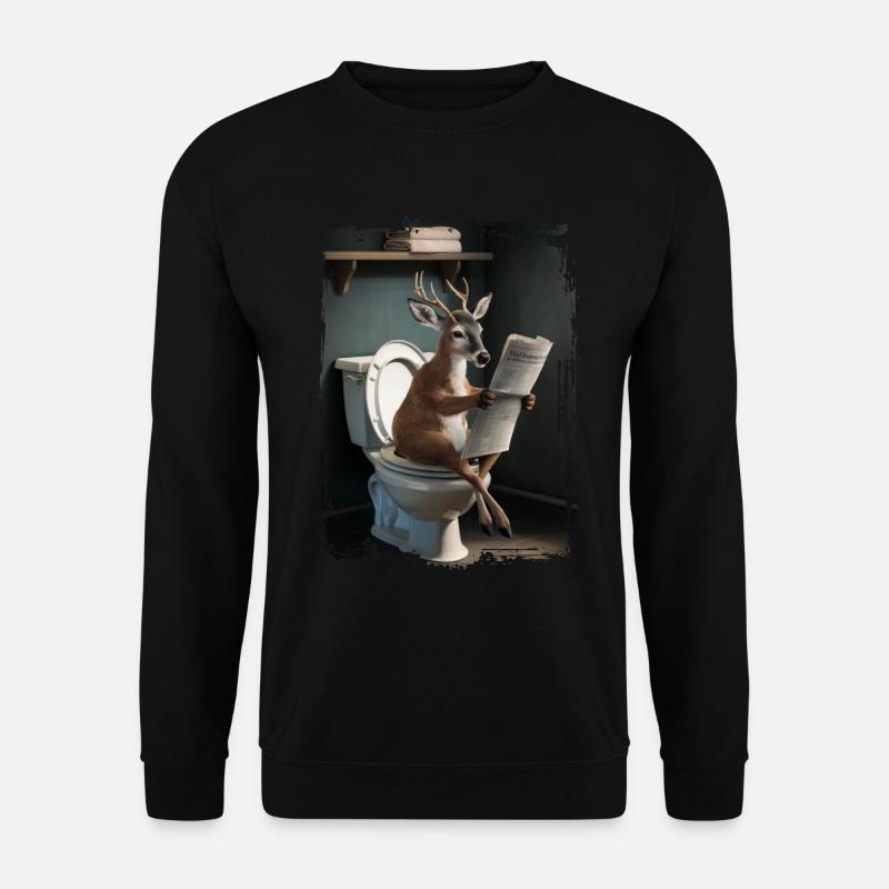 Hirschtoilette Geschenk - Unisex Pullover - Schwarz