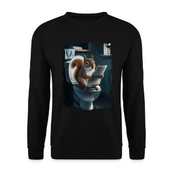 Eichhörnchentoilette Geschenk - Unisex Pullover - Schwarz - Vorne - Alina (178cm) & Michal (187cm)