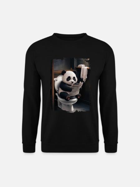 Panda-Toilette Geschenk - Unisex Pullover - Schwarz