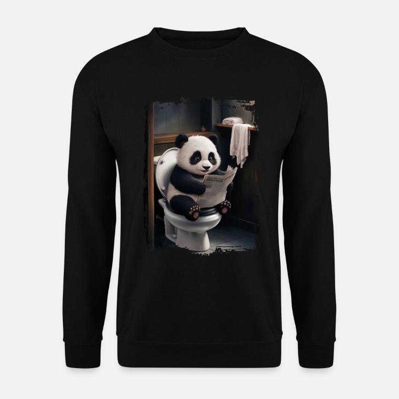 Panda-Toilette Geschenk - Unisex Pullover - Schwarz