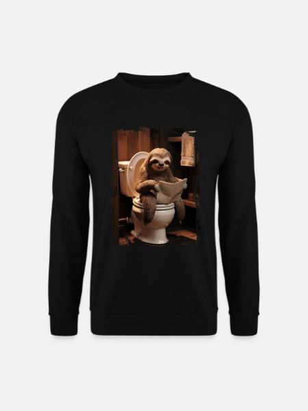 Faultier-Toilette Geschenk - Unisex Pullover - Schwarz