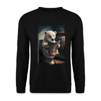Eisbär Polar Geschenk - Unisex Pullover - Schwarz - Vorne - Alina (178cm) & Michal (187cm)