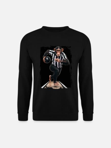 Schimpanse spielt Bowling Geschenk - Unisex Pullover - Schwarz