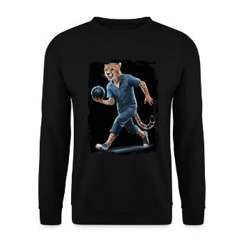 Gepard spielt Bowling Geschenk - Unisex Pullover - Schwarz - Vorne - Alina (178cm) & Michal (187cm)