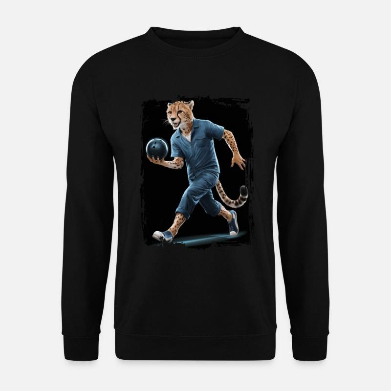 Gepard spielt Bowling Geschenk - Unisex Pullover - Schwarz