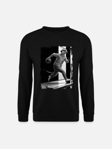 Erdmännchen spielt Bowling Geschenk - Unisex Pullover - Schwarz
