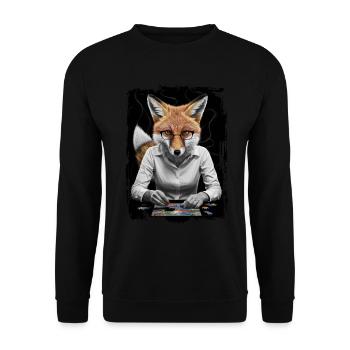 Fuchs spielt Puzzle Geschenk - Unisex Pullover - Schwarz - Vorne - Alina (178cm) & Michal (187cm)